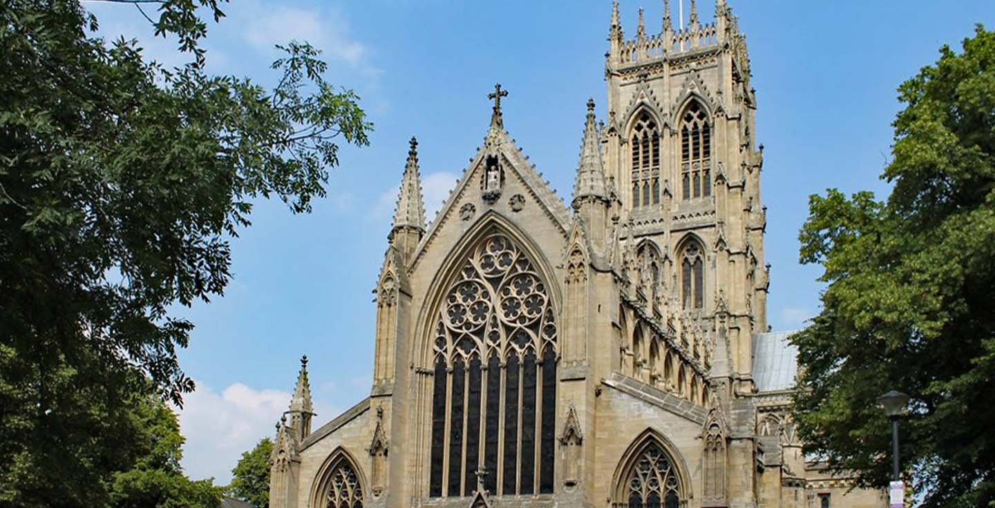 Doncaster Venues Exterior view of Doncaster Minster with gothic architectural details